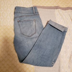 refuge Jeans - Refuge Cropped Ripped Medium Blue Wash Jeans refuge Jeans - Refuge Cropped Ripped Medium Blue Wash Jeans